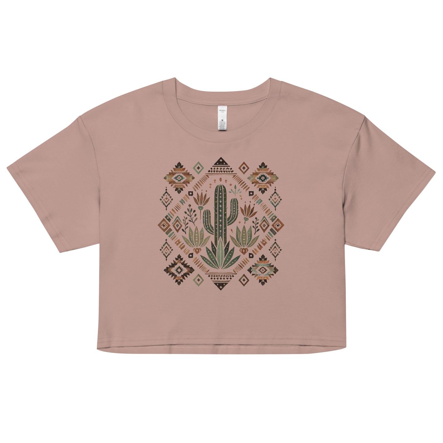 Dusky pink Boho chic cactus shirt Summer cactus apparel Trendy cactus print top