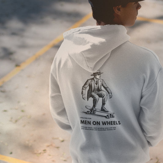 Made For Man On Wheels White Organic Cotton Raglan Hoodie