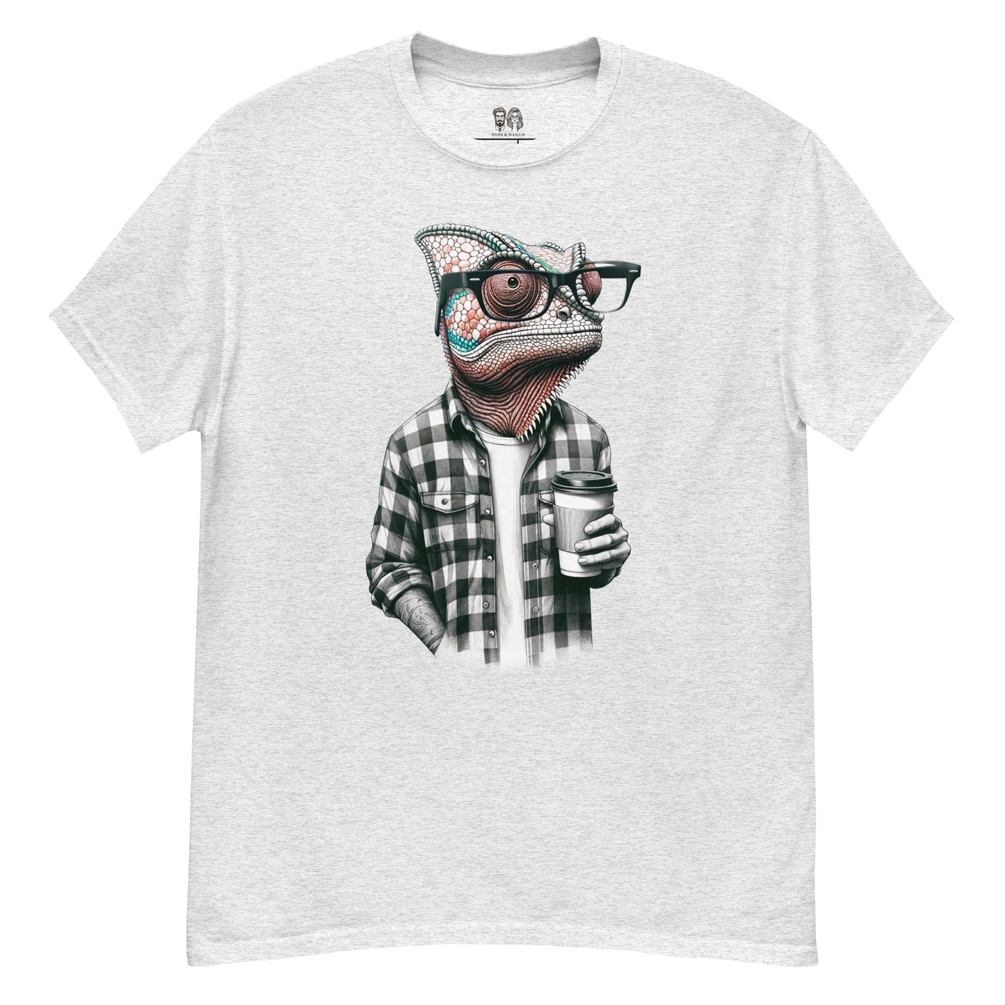 Light Grey Color T-shirt with a cool lizard print