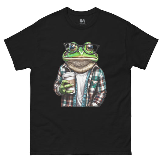 Black T-Shirt featuring a cool toad wearing glasses