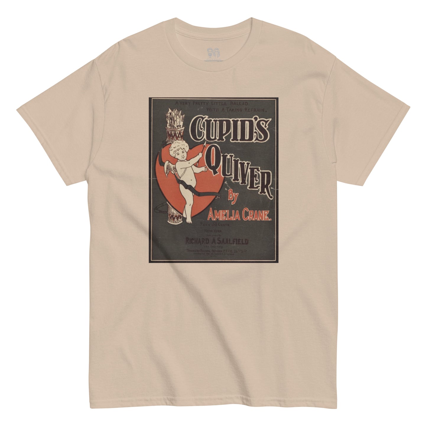 100 percent cotton Natural color tee with an authentic print of a retro music album